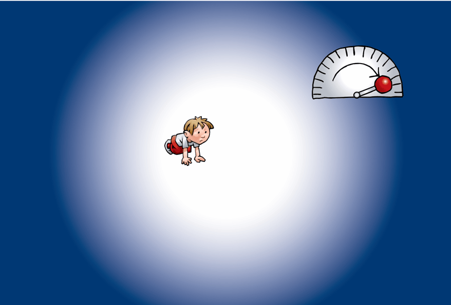 Gauge illustration of field strength farther from the source