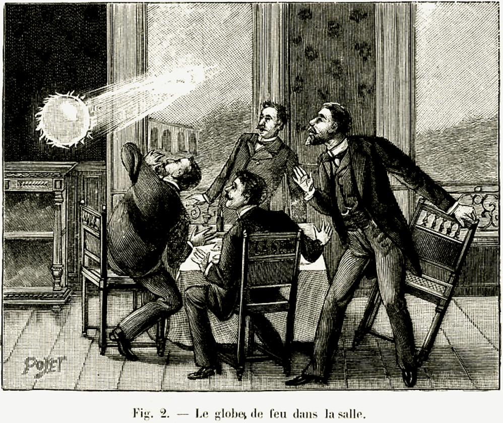 Historical illustration of a dazzling ball of fire from 1901