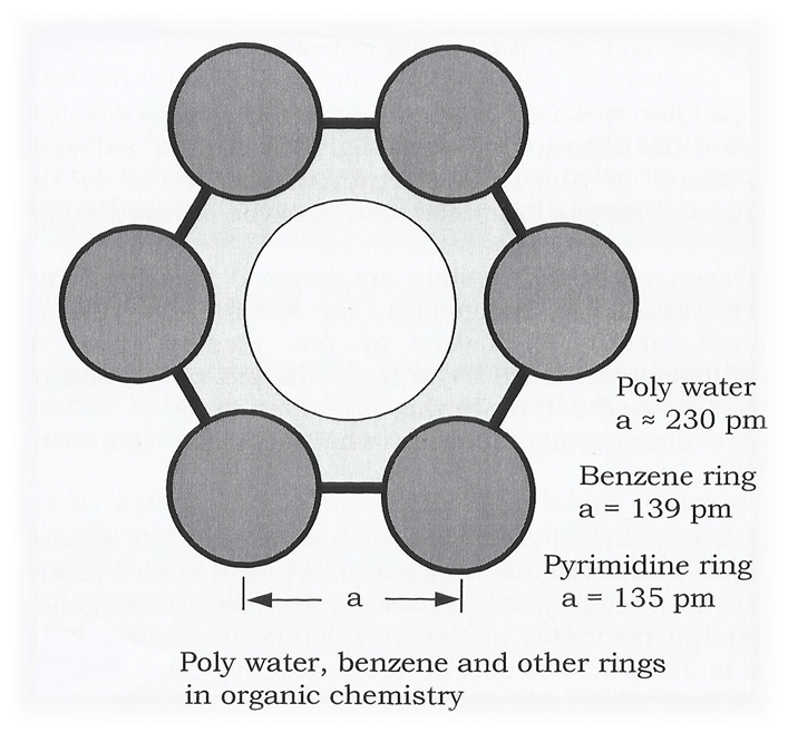 Water, benzene and pyrimidine ring systems in organic chemistry